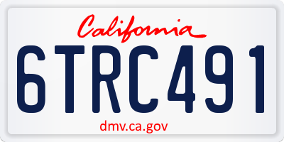 CA license plate 6TRC491