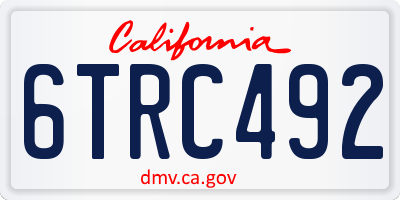 CA license plate 6TRC492