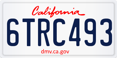 CA license plate 6TRC493