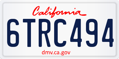 CA license plate 6TRC494