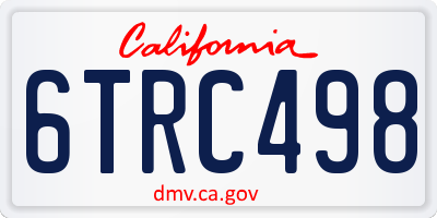 CA license plate 6TRC498