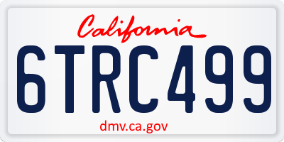 CA license plate 6TRC499