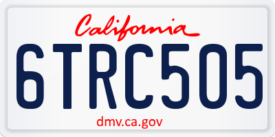 CA license plate 6TRC505