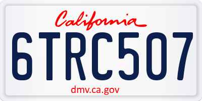 CA license plate 6TRC507