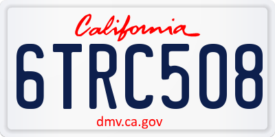 CA license plate 6TRC508