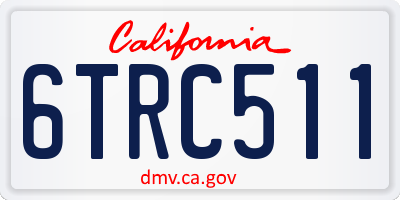 CA license plate 6TRC511