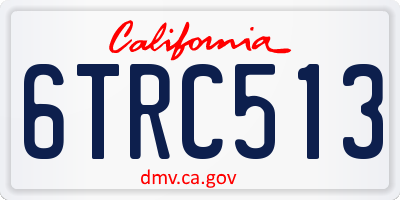 CA license plate 6TRC513