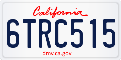 CA license plate 6TRC515