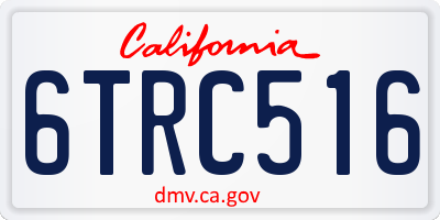 CA license plate 6TRC516