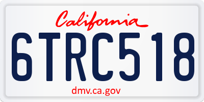 CA license plate 6TRC518