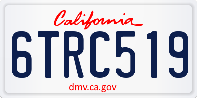 CA license plate 6TRC519