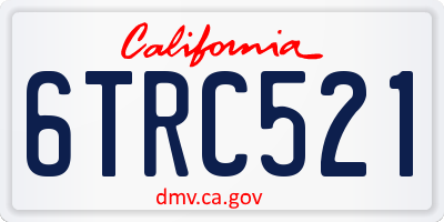 CA license plate 6TRC521