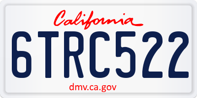 CA license plate 6TRC522