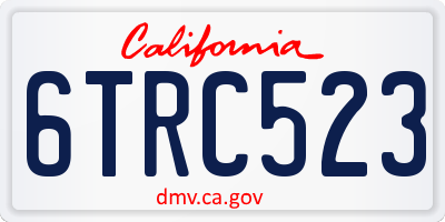 CA license plate 6TRC523