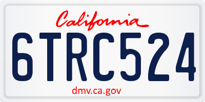 CA license plate 6TRC524