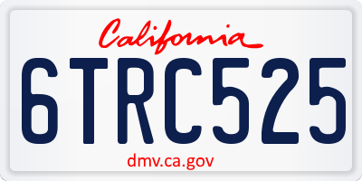 CA license plate 6TRC525