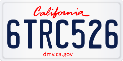 CA license plate 6TRC526