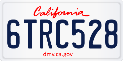 CA license plate 6TRC528