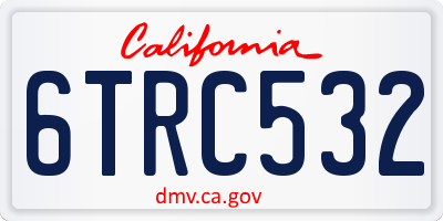 CA license plate 6TRC532