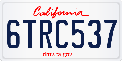 CA license plate 6TRC537