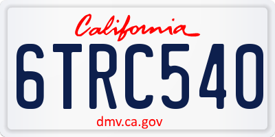CA license plate 6TRC540