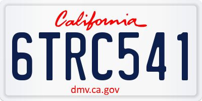 CA license plate 6TRC541