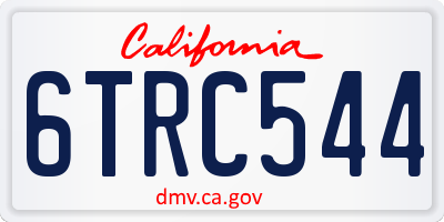CA license plate 6TRC544