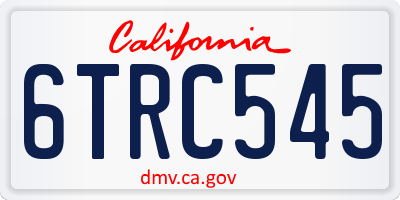 CA license plate 6TRC545