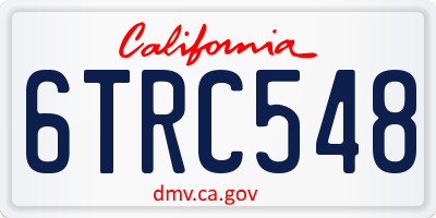 CA license plate 6TRC548