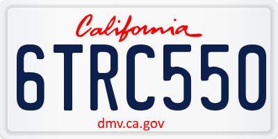 CA license plate 6TRC550