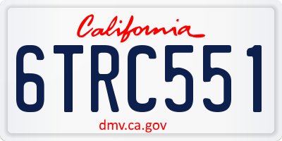 CA license plate 6TRC551