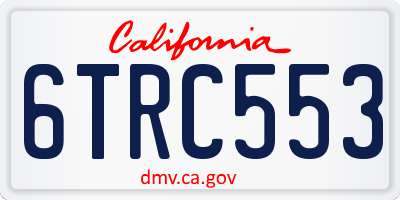 CA license plate 6TRC553
