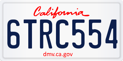 CA license plate 6TRC554