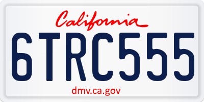 CA license plate 6TRC555