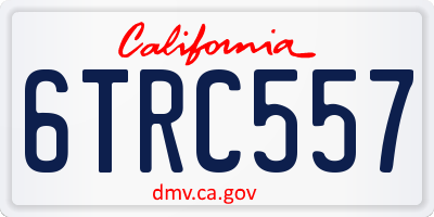 CA license plate 6TRC557