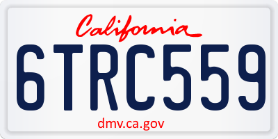 CA license plate 6TRC559