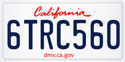 CA license plate 6TRC560