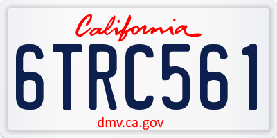 CA license plate 6TRC561