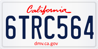 CA license plate 6TRC564