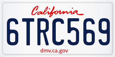 CA license plate 6TRC569