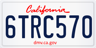 CA license plate 6TRC570