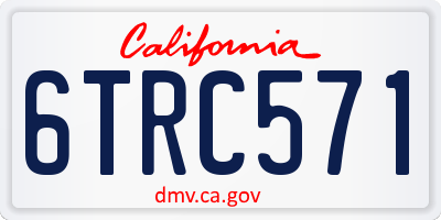CA license plate 6TRC571
