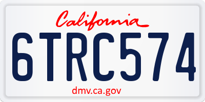 CA license plate 6TRC574