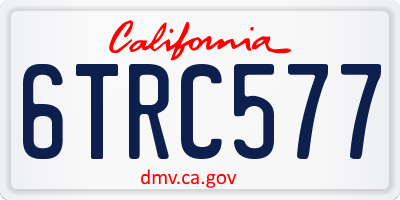 CA license plate 6TRC577