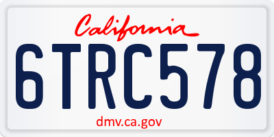 CA license plate 6TRC578