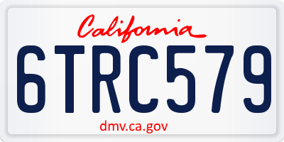 CA license plate 6TRC579