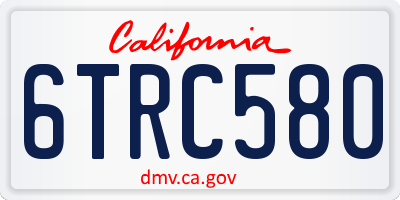 CA license plate 6TRC580