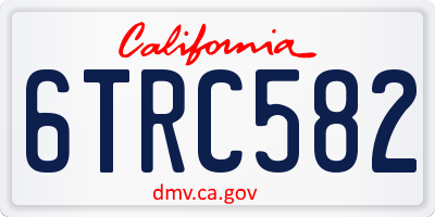 CA license plate 6TRC582