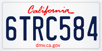 CA license plate 6TRC584