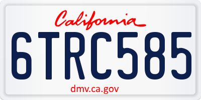 CA license plate 6TRC585